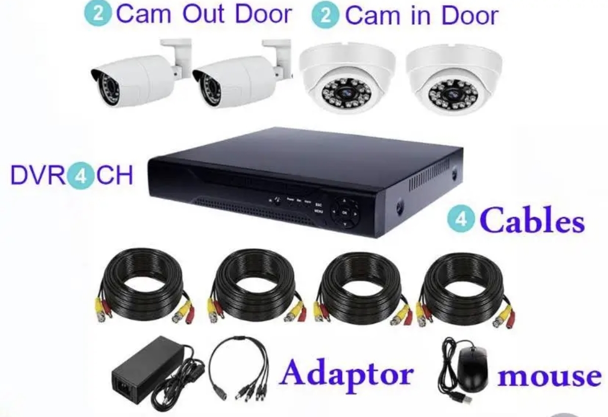 للبيع اربع كاميرات مراقبة جديد بالكرتون ٥ ميجا بكسل